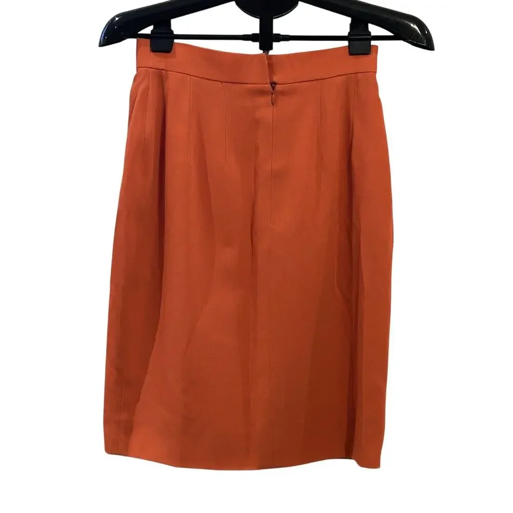 Vintage Celine France Coral Wool Blend A-line Women's Skirt 38 - Picture 2 of 3